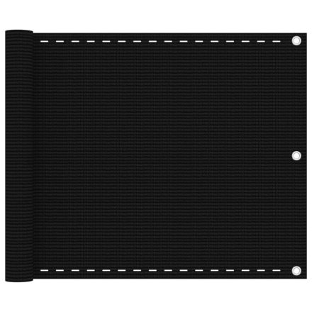 vidaXL fekete HDPE erkélyparaván 75 x 600 cm