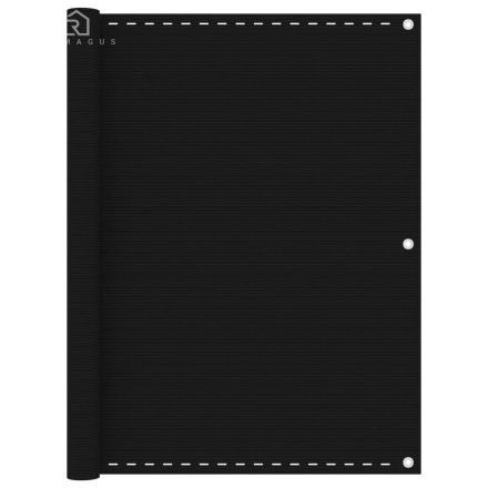 vidaXL fekete HDPE erkélytakaró 120 x 500 cm