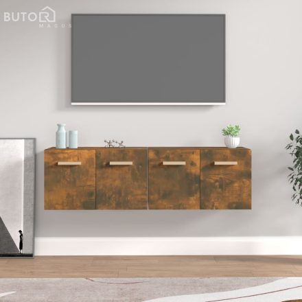vidaXL 2 db füstös tölgy színű szerelt fa faliszekrény 60x36,5x35 cm