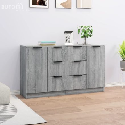 vidaXL 2 db szürke sonoma színű szerelt fa tálalóasztal 60x30x70 cm