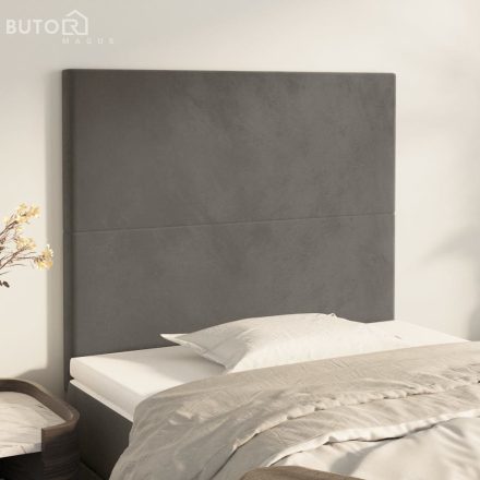 vidaXL 2 db sötétszürke bársony fejtámla 90x5x78/88 cm