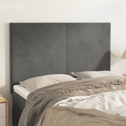 vidaXL 4 db sötétszürke bársony fejtámla 72 x 5 x 78/88 cm
