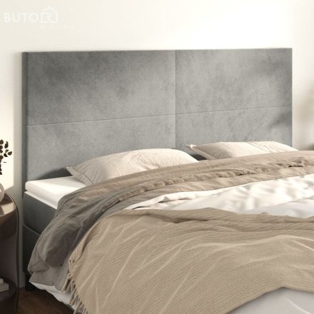 vidaXL 4 db világosszürke bársony fejtámla 100x5x78/88 cm