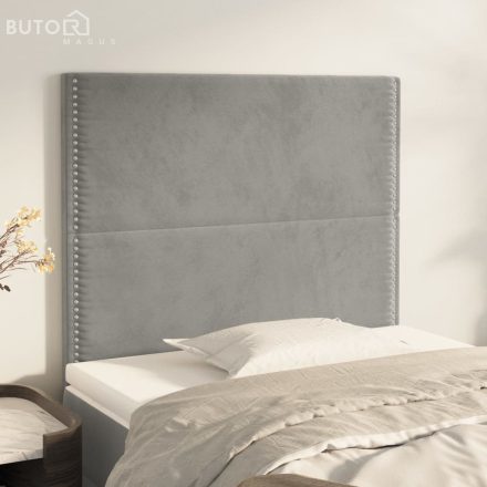 vidaXL 2 db világosszürke bársony fejtámla 80 x 5 x 78/88 cm