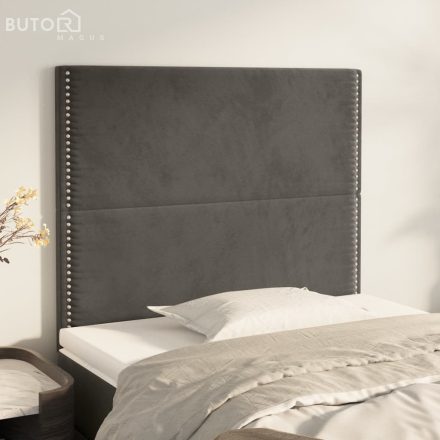 vidaXL 2 db sötétszürke bársony fejtámla 90x5x78/88 cm