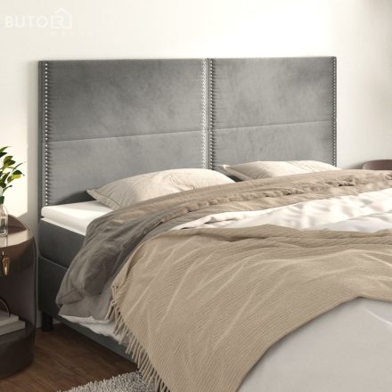 vidaXL 4 db világosszürke bársony fejtámla 80 x 5 x 78/88 cm