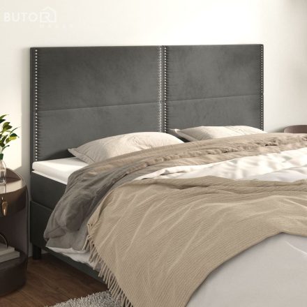 vidaXL 4 db sötétszürke bársony fejtámla 80 x 5 x 78/88 cm