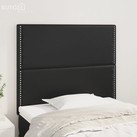 vidaXL 2 db fekete műbőr fejtámla 90x5x78/88 cm