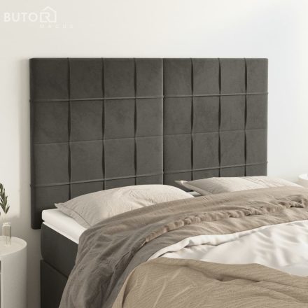vidaXL 4 db sötétszürke bársony fejtámla 72 x 5 x 78/88 cm