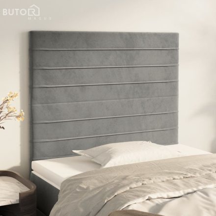 vidaXL 2 db világosszürke bársony fejtámla 100x5x78/88 cm