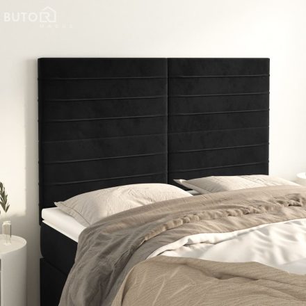 vidaXL 4 db fekete bársony fejtámla 72 x 5 x 78/88 cm