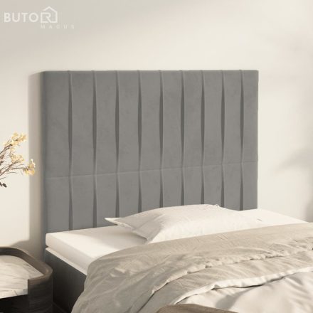 vidaXL 2 db világosszürke bársony fejtámla 100x5x78/88 cm