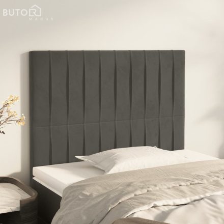 vidaXL 2 db sötétszürke bársony fejtámla 100x5x78/88 cm