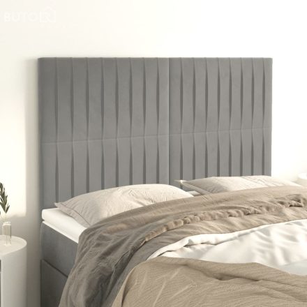 vidaXL 4 db világosszürke bársony fejtámla 72 x 5 x 78/88 cm