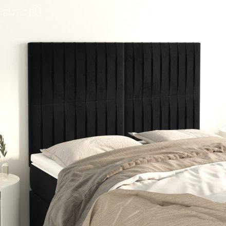 vidaXL 4 db fekete bársony fejtámla 72 x 5 x 78/88 cm