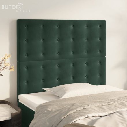 vidaXL 2 db sötétzöld bársony fejtámla 80 x 5 x 78/88 cm