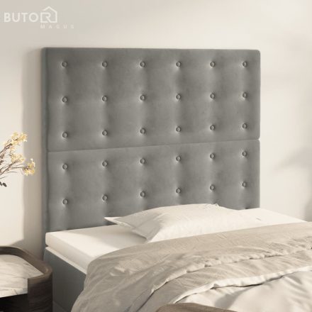 vidaXL 2 db világosszürke bársony fejtámla 90x5x78/88 cm