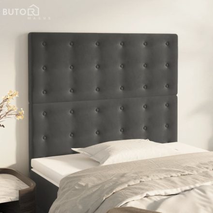 vidaXL 2 db sötétszürke bársony fejtámla 100x5x78/88 cm