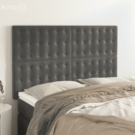 vidaXL 4 db sötétszürke bársony fejtámla 72 x 5 x 78/88 cm