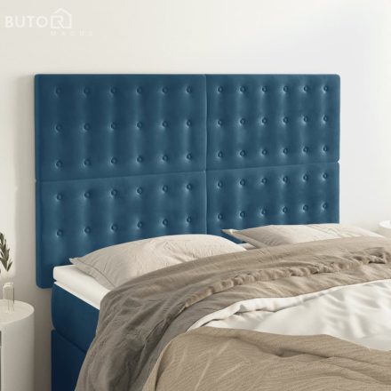 vidaXL 4 db sötétkék bársony fejtámla 72 x 5 x 78/88 cm