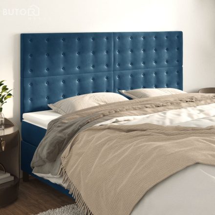 vidaXL 4 db sötétkék bársony fejtámla 80 x 5 x 78/88 cm
