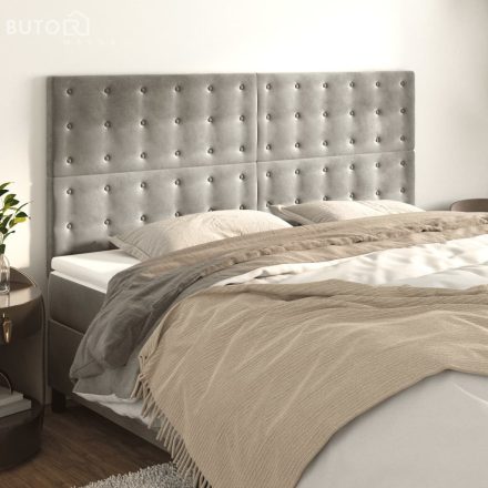 vidaXL 4 db világosszürke bársony fejtámla 90x5x78/88 cm