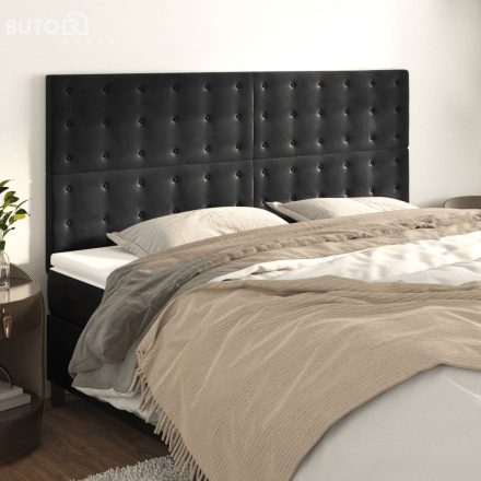 vidaXL 4 db fekete bársony fejtámla 90x5x78/88 cm