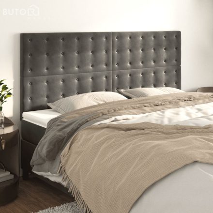 vidaXL 4 db sötétszürke bársony fejtámla 100x5x78/88 cm