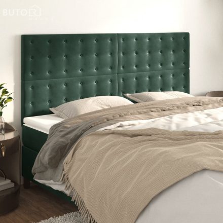 vidaXL 4 db sötétzöld bársony fejtámla 100x5x78/88 cm