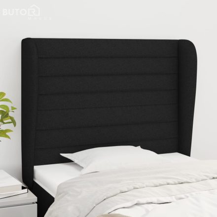 vidaXL fekete szövet fejtámla szárnyakkal 93 x 23 x 118/128 cm