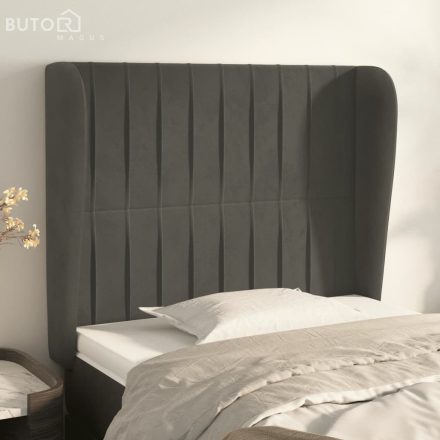 vidaXL sötétszürke bársony fejtámla szárnyakkal 83 x 23 x 118/128 cm