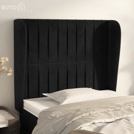 vidaXL fekete bársony fejtámla szárnyakkal 103 x 23 x 118/128 cm