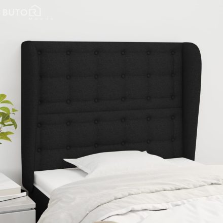 vidaXL fekete szövet fejtámla szárnyakkal 93 x 23 x 118/128 cm