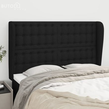 vidaXL fekete szövet fejtámla szárnyakkal 147 x 23 x 118/128 cm