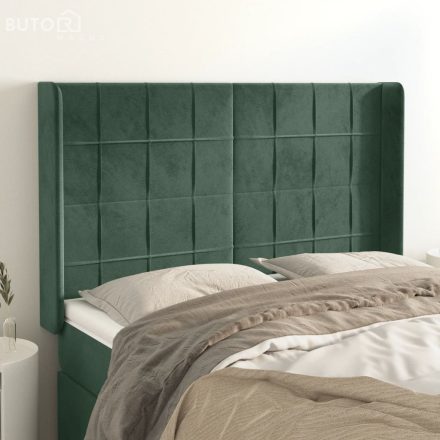 vidaXL zöld bársony fejtámla szárnyakkal 147x16x118/128 cm