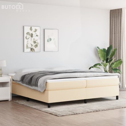 vidaXL krémszínű szövet ágykeret matrac nélkül 200 x 200 cm