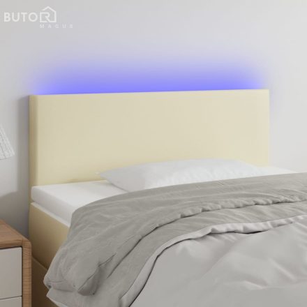 vidaXL krémszínű műbőr LED-es fejtámla 90 x 5 x 78/88 cm