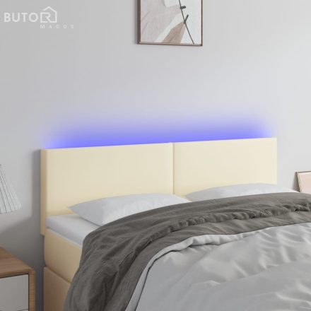 vidaXL krémszínű műbőr LED-es fejtámla 144 x 5 x 78/88 cm
