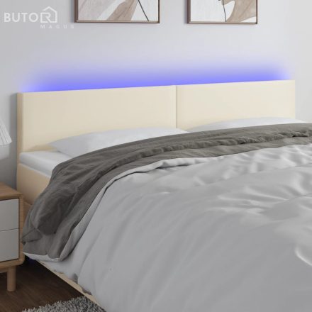 vidaXL krémszínű műbőr LED-es fejtámla 160 x 5 x 78/88 cm