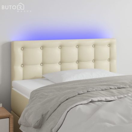 vidaXL krémszínű műbőr LED-es fejtámla 90 x 5 x 78/88 cm
