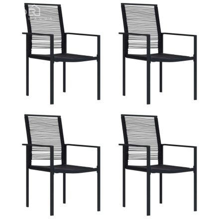 vidaXL 4 db fekete PVC rattan kerti szék