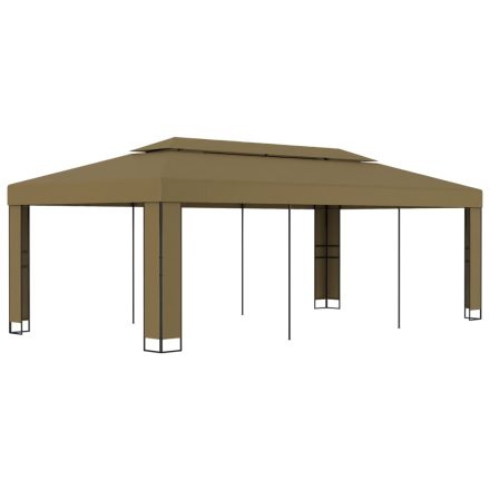 vidaXL tópszínű dupla tetős pavilon 3 x 6 m 180 g/m²