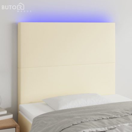 vidaXL krémszínű műbőr LED-es fejtámla 90x5x118/128 cm