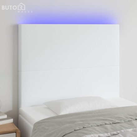 vidaXL fehér műbőr LED-es fejtámla 100x5x118/128 cm