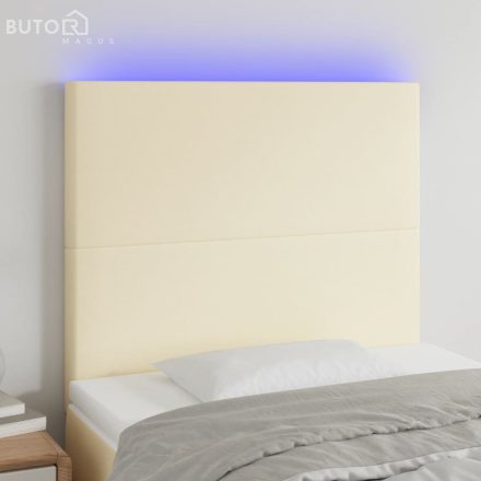 vidaXL krémszínű műbőr LED-es fejtámla 100x5x118/128 cm
