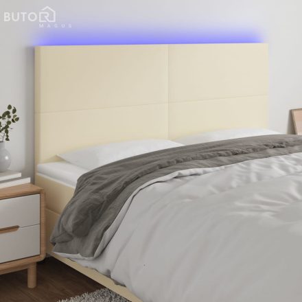 vidaXL krémszínű műbőr LED-es fejtámla 160x5x118/128 cm