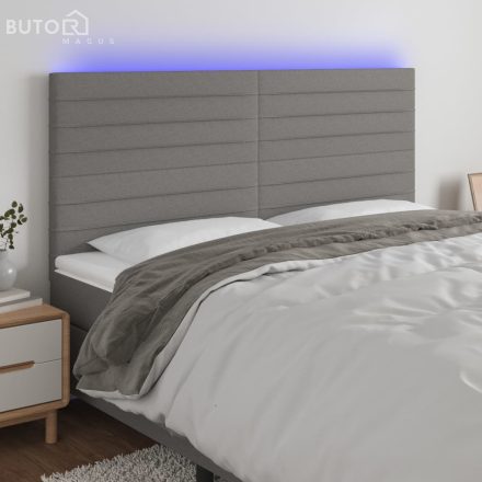 vidaXL sötétszürke szövet LED-es fejtámla 160x5x118/128 cm