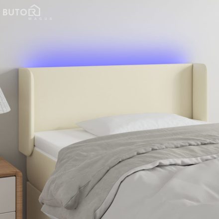 vidaXL krémszínű műbőr LED-es fejtámla 83 x 16 x 78/88 cm