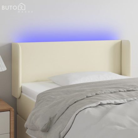 vidaXL krémszínű műbőr LED-es fejtámla 93 x 16 x 78/88 cm