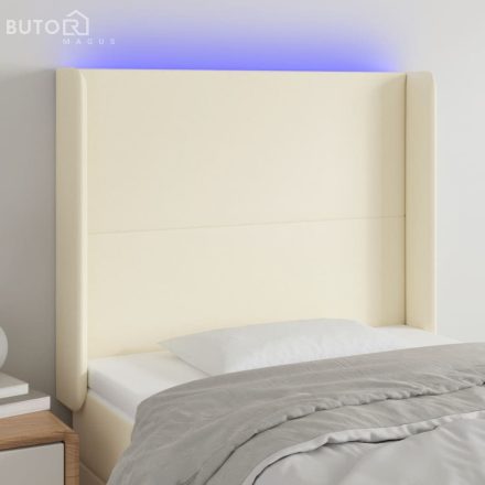 vidaXL krémszínű műbőr LED-es fejtámla 83x16x118/128 cm